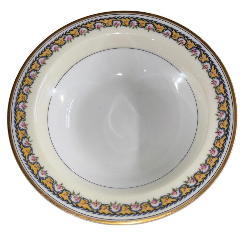 Antique Schleiger 774 China 6 1/4" Rimmed Bowl by‎ Haviland, in Limoges, France